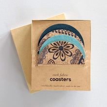 Load image into Gallery viewer, Coaster Set - Blue Paisley