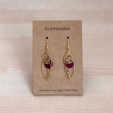 Load image into Gallery viewer, Cork Fabric Earrings with Abstract Face