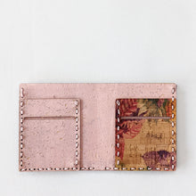 Load image into Gallery viewer, Handmade Rose Gold Bi-fold Cork Fabric Wallet