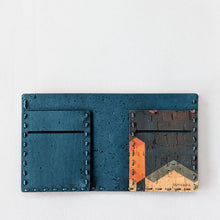 Load image into Gallery viewer, Bi-fold Cork Fabric Wallet in Teal