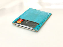 Load image into Gallery viewer, Pocket Wallet Blue Paisley
