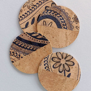 Coaster Set - Blue Paisley