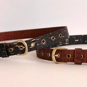 Reversible Belt in Black and Textured Brow color
