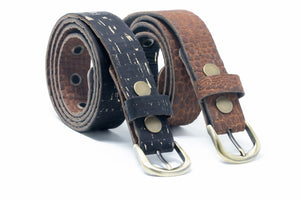 Belt - Reversible Black (with Gold) & Textured Brown (1" Wide)