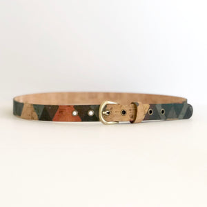 Vegan Reversible Belt in Mod Hex and Natural