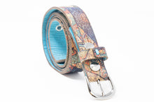 Load image into Gallery viewer, Belt - Reversible Mosaic &amp; Turquoise Blue (1&quot; Wide)
