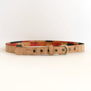 Belt - Reversible Mod Hex and Natural (with Gold)(1"Wide)