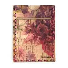 Load image into Gallery viewer, Floral pattern cork fabric card wallet
