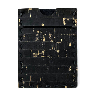 Black cork fabric card wallet