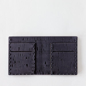 Bi-fold Cork Fabric Wallet - Black