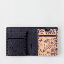 Load image into Gallery viewer, Handmade Bi-fold Cork Fabric Wallet - Black

