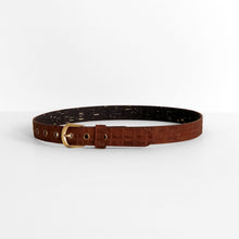 Load image into Gallery viewer, Belt - Reversible Black (with Gold) &amp; Textured Brown (1&quot; Wide)
