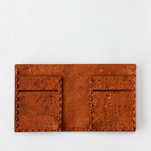Bi-fold Cork Fabric Wallet - Cinnamon