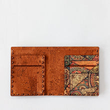 Load image into Gallery viewer, Vegan Bi-fold Cork Fabric Wallet - Cinnamon
