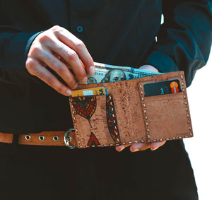 Bi-fold Cork Fabric Wallet - Natural