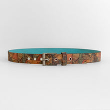 Load image into Gallery viewer, Belt - Reversible Wide (1.25&quot; Wide) - Turquoise Blue &amp; Mosaic
