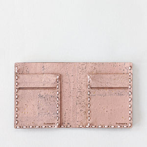 Rose Gold Bi-fold Cork Fabric Wallet