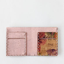 Load image into Gallery viewer, Handmade Rose Gold Bi-fold Cork Fabric Wallet
