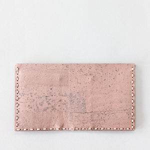 Bi-fold Cork Fabric Wallet - Rose Gold