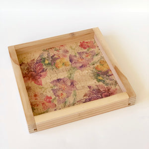 Cork Fabric Puzzle & Wood Serving Tray - Spring