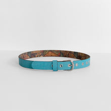 Load image into Gallery viewer, Belt - Reversible Mosaic &amp; Turquoise Blue (1&quot; Wide)
